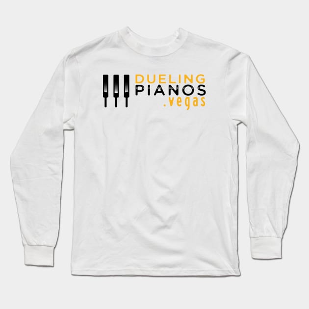 Dueling Pianos.Vegas Black & Yellow Keys Long Sleeve T-Shirt by DuelingPianos.Vegas